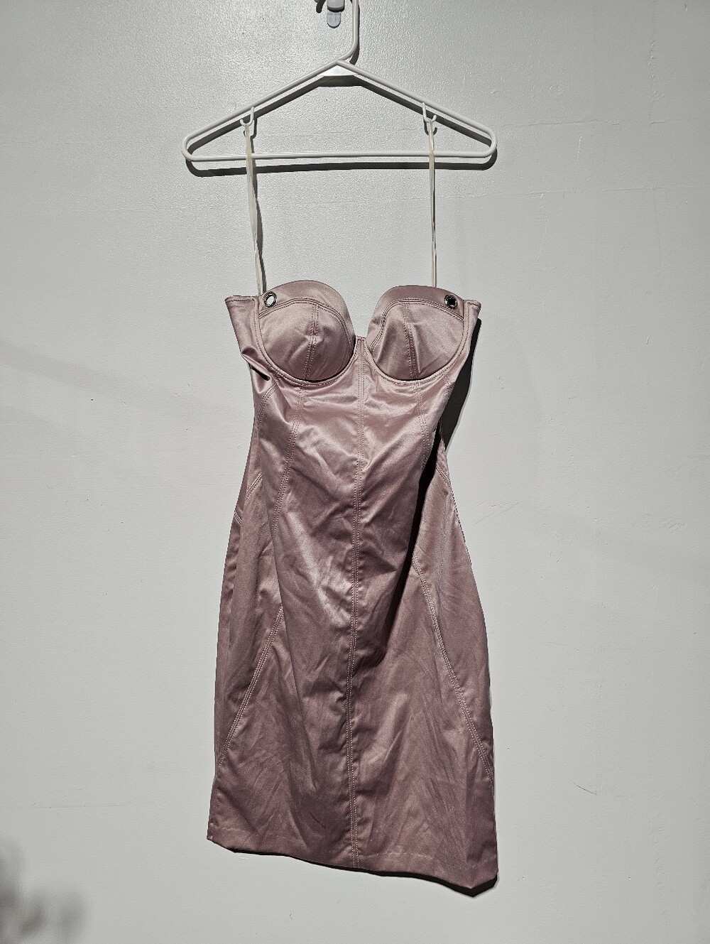 NWT Vintage Y2k Guess by Marciano Strapless Rose Satin corset Bodycon Dress